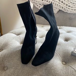 Zara suede like bootie 3-3.5” heel excellent like new worn once